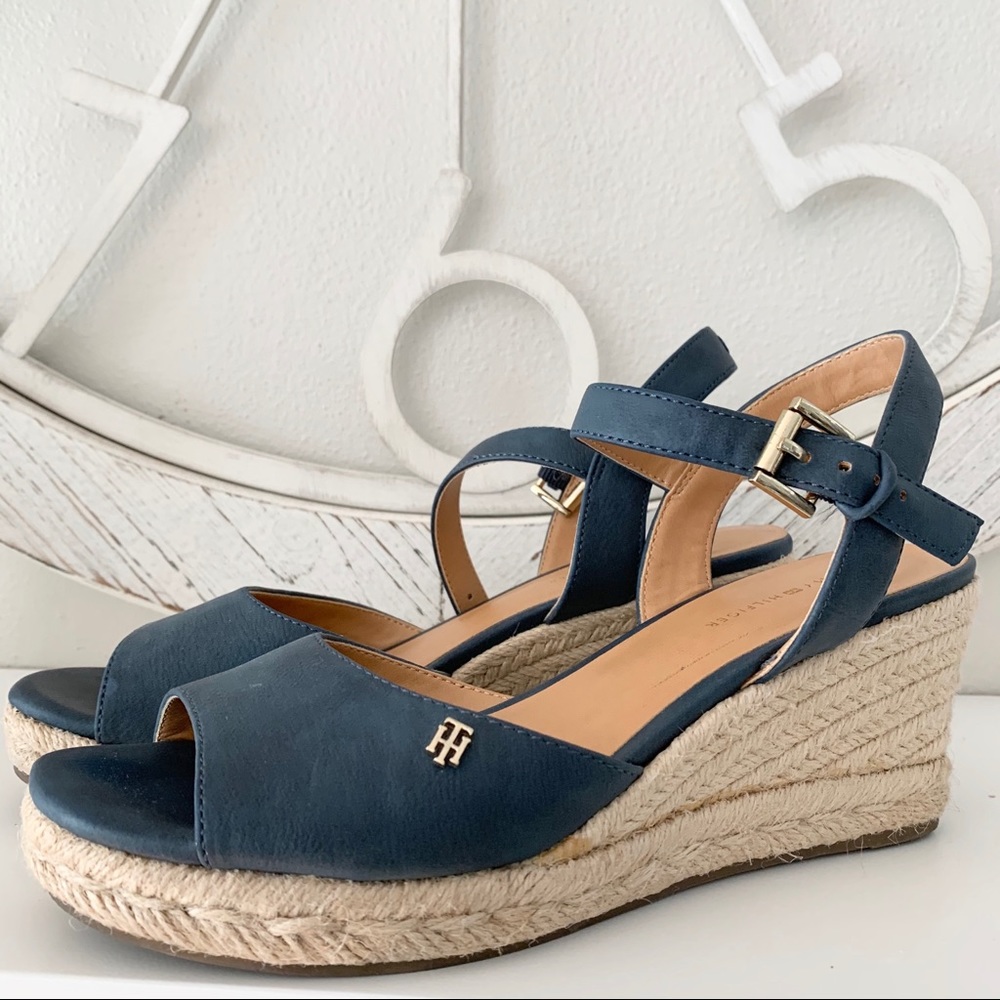 Tommy Hilfiger Blue Espadrille Wedge Sandals